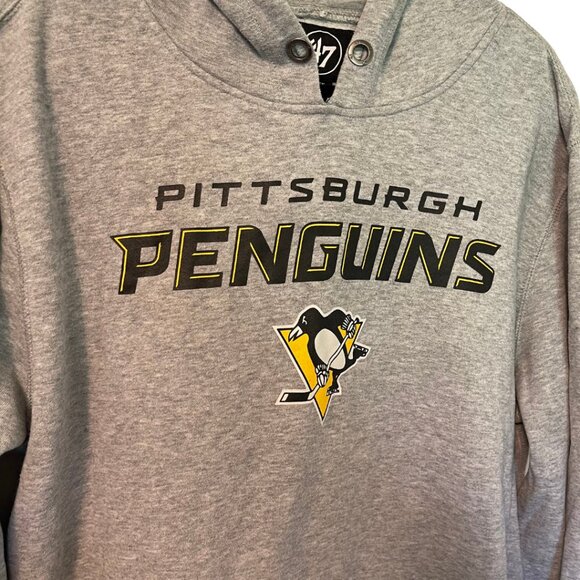 ’47 Brand Pittsburgh Penguins Gray Pullover Hoodie Size Large - Picture 2 of 4